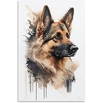 ジャーマン　シェパード　油絵　手描き　原画　油彩画 ジャーマン シェパード 油絵 手描き 原画 油彩画 ジャーマン