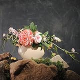 BAGEHUA 牡丹の花ローズ花柄のシルクのスーツシミュレーションセラミック壺装飾装飾の新しい中国のフラワーアレンジメント