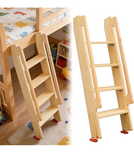 Amazon.co.jp: ベッド 階段 ロフト 木製はしご 1.25-2.75M 4段-10段