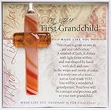 On Your First Grandchild Keepsake Glass Cross Gift for New Grandparents by The Grandparent Gift Co.