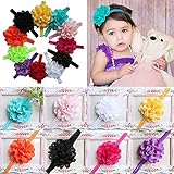 OGORI ベビー カチューシャ キッズ 赤ちゃん ヘアーバンド 出産祝い 記念撮影 可愛い 花髪飾り 12枚セット