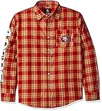 NFL Football 2015 Wordmark基本的なフランネル長袖シャツ – Pickチーム M レッド