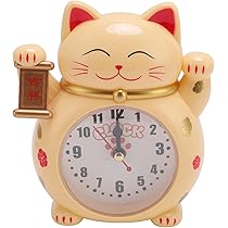 Amazon.co.jp: 子供用目覚まし時計、幸運の猫目覚まし時計 風水