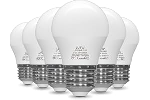 LUTW E27 LED Light Bulb, Small Edison Screw in Light Bulbs 5W (40W Equivalent) Warm White 3000k,G45 Golf Ball Energy Saving Bulbs for House Lighting, 480 Lumen Non-Dimmable, 6 Pack