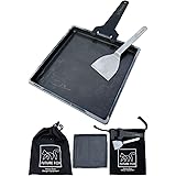 FUTURE FOX 鉄板 キャンプ ソロキャンプ アウトドア 厚さ 4.5mm 縁あり 17×17×2cm 1.3kg シングルバーナーにぴったりサイズ 【南信州発アウトドアブランド】 ブラック 正方形