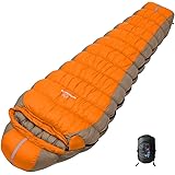 MOUNTAIN PASSシュラフ マミー型850FP羽毛寝袋400-2500g超軽量耐裂屋外防水 オールシーズン アウトドア 室内 登山 防災用 極限耐寒 羽毛シュラフ