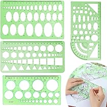 Amazon | 定規 テンプレート 円 デザイン 製図セット 4点セット