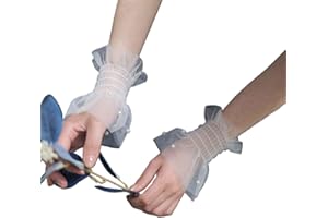 取り外し可能な袖袖口真珠結婚式フリルホワイトリストウォーマーフリルセーター女性のための