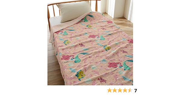 Amazon Co Jp ベルメゾン ディズニー タオルケット ガーゼケット 4重 ハーフ ケット 洗える 綿100 お昼寝 アリエル ハーフ ホーム キッチン