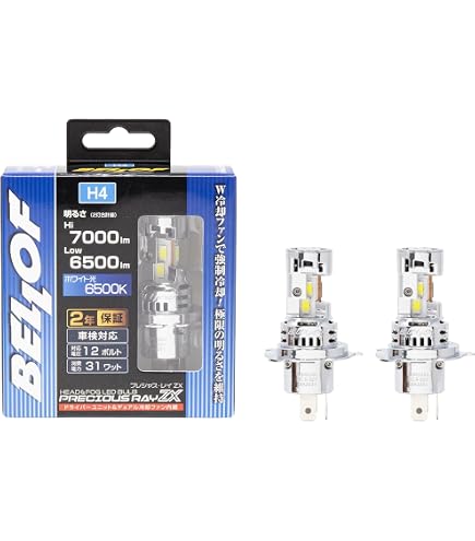 Amazon | BELLOF(ベロフ) H4 LEDバルブ ヘッドライト用 6500K 4500lm