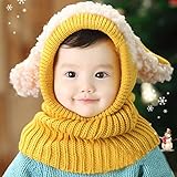 POTOJP うさぎちゃん風 ニット帽子 かわいい 赤ちゃん　帽＋マフラー ニット帽 防寒 5色選択可能　 冬　暖かい　6ヶ月から36ヶ月まで　誕生日　プレゼント　ベビー 　キッズ 赤ちゃん 子 子供