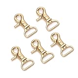 WUTA 5個ナスカン 真鍮キーホルダー 金具 回転式ナスカンキーホルダー 手芸材料DIY用 レザークラフト 金具 ナスカン 20mm