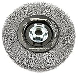 Forney 72837 Wire Wheel Brush, Industrial Pro Crimped with 5/8-Inch 11 and M14-by-2.0 Multi Arbor, 4