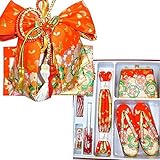 七五三 絵羽柄結び帯はこせこセット 3サイズ6色/L(7歳用21cm) 赤