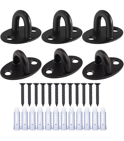 Dairzitv 4PCS M8 Stainless Steel Ceiling Hooks With Bolts | Heavy Duty Wall Mount Eye Plate For Hammock, Yoga Swing, Sandbag