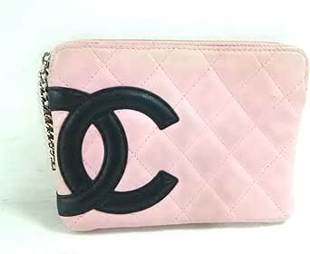 Amazon Co Jp シャネル Chanel ポーチ ピンク 黒 カンボンライン 中古 服 ファッション小物