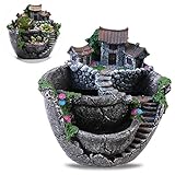 BESTOYARD ミニ多肉植物ポット花植物ポットクリエイティブ植物ポットミニフェアリーガーデンとスウィートハウスデコレーション（16cm * 17cm）