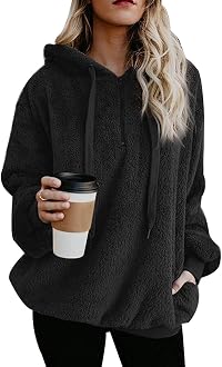 Yanekop Womens Sherpa Pullover Fuzzy 