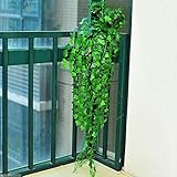 人気の家の装飾グリーン植物アイビー の葉造花プラスチック花輪つる #76798-緑
