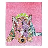ブランケットウルトラソフトFuzzy 4サイズダイアノウチェ・デザインズ – Marley Ungaro German Shepherd Dogライトピンクホーム装飾芸術的スタイリッシュな寝室ソファス