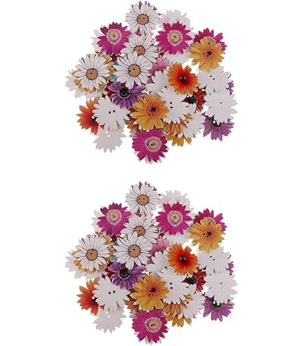 Amazon | 【ノーブランド品】100pcs 縫製 手芸 20mm 詰め合わせ 2穴 花