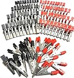 マルチメーター用 ワニ口クリップ パワーメータ用 オプション 電子テスト プラスチックカバー赤 黒 各50本 100本入 小 3.3cm