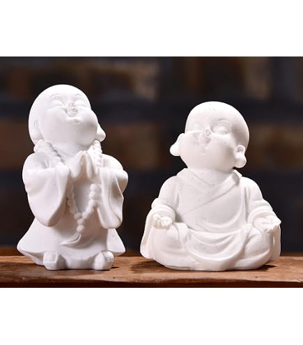 Carefree Fish Buddha Statue - Handcrafted Sandstone Figurine, 4x2x2 Inches, Zen Decor For Home & Garden