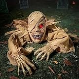 JOYIN ハロウィン ゾンビ グラウンドブレーカー アウトドアデコレーション 光る目と不気味なサウンド (サウンドアクティベーション) ハロウィンの屋外、芝生、墓地の装飾、お化け屋敷の小道具