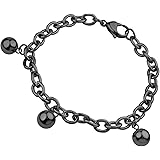 555Jewelry 6mm Stainless Steel Beaded Charm Bracelet for Women & Girls 7.5 Inch