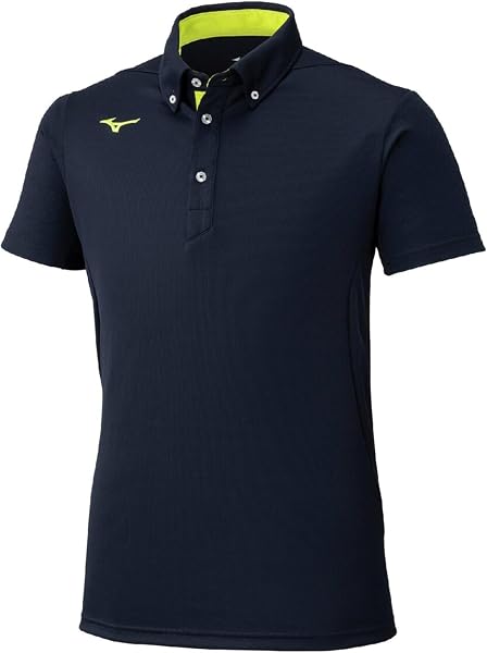 Mizuno 32MAC180/32MA2180 Men's Button-Down Polo Shirt, Sweat Absorbent, Quick Drying - 1