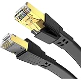 LANケーブル 30m CAT8 Siricook フラットLANケーブル 40Gbps/2000MHzランケーブル RJ45 コネクタ インターネット 有線ケーブル （ブラック）