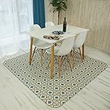 グラムスタイル ダイニング ラグ マット 撥水 防汚 防炎 抗菌 防カビ 日本製 182x260cm 3畳 レトロ ブルー