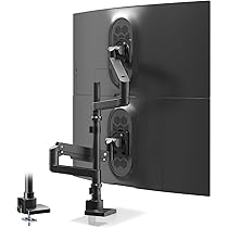 Amazon.co.jp: ACCURTEK 2画面モニターアーム ロングポール60.5cm 最大