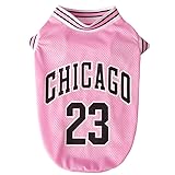 【日本国内検品】 犬服 春 夏 犬の服 夏用 タンクトップ 涼しい バスケットボールユニフォーム 23号 通気メッシュベスト ノースリーブベスト わんこ服 小型犬 中型犬 大型犬 猫服(③ピンク,L)