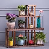 木製フラワーラック室内植物スタンド木製植物フラワーディスプレイスタンド木製ポットシェルフストレージラック屋外