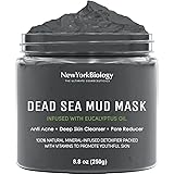 New York Biology Dead Sea Mud Mask for Face and Body Infused with Eucalyptus - Spa Quality Pore Reducer for Acne, Blackheads 