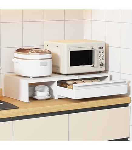 レンジラック ホワイト 幅50×奥行40.5×高10.8cm レンジ下収納 Amazon.co.jp: レンジラック 【完成品】 ホワイト 幅50×奥行40.5×高