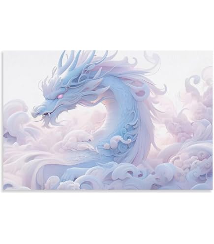 Amazon.co.jp: ポスター可愛い 白龍 龍神 龍 の開運 スピリチュアル