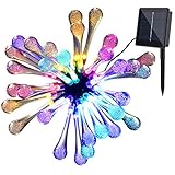 Solar Outdoor String Lights,GDEALER 20ft 30 LED Water Drop Solar String Fairy Waterproof Lights Chri