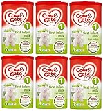 Cow & Gate 乳児用粉ミルク、900g x 6個 【新生児から】
