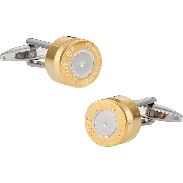 Remington 12 Gauge Shotgun Shell Cufflinks - Masonic Exchange Gold Tone Cuff Links