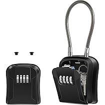 Amazon.co.jp: ZHEGE キーボックス ダイヤル式 屋外 小型 ワイヤー付き