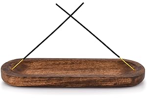 Kaizen Casa Incense Burner Stick Holder Ash Catcher Wooden Handmade Modern Gift Wood Home Decor Size (11" X 4" X 1")