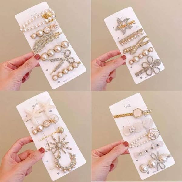 Amazon | ヘアピン ヘアクリップ バレッタ 星 月 宇宙 惑星 パール