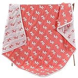 SMILEMOON ガーゼケット ベビー 6重 コットン 100% (レッド シカ)