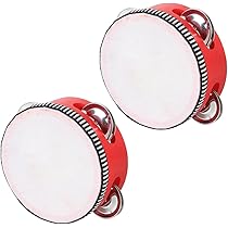 Amazon.co.jp: AllBright タンバリン 皮付き 打楽器 丸型 木製