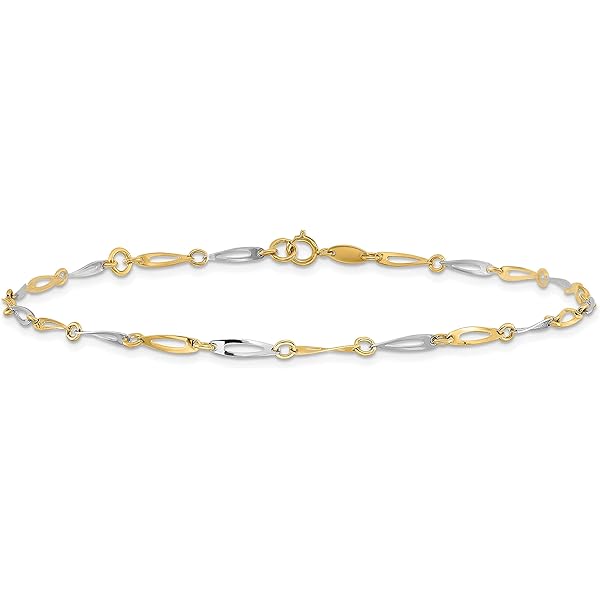 Amazon | 14K ツートーンイエローゴールドリンク 9.0 プラス 1インチ