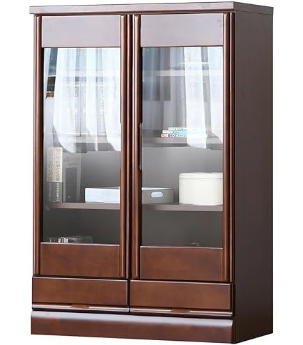 Amazon.co.jp: 小島工芸 本棚 ガラス扉 ラック Com-5 幅80cm