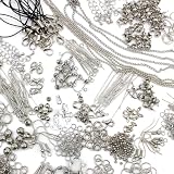 (SAJ) アクセサリーパーツセット ハンドメイド 金具 セット (シルバー)