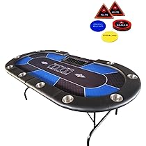 【新品】ポーカーテーブル レザー風 飲み物ホルダー付き　折り畳み可能 Amazon.co.jp: 【ロノゲノム】ポーカーテーブル 収納 折りたたみ